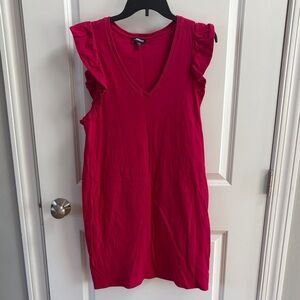 Express Fuchsia Colored Sleeveless V-Neck Dress